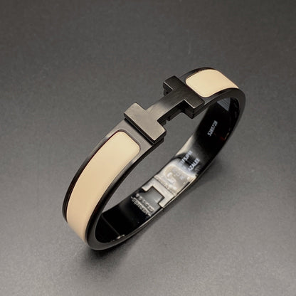 [moco jewelrys]H-Armband 12 mm Schwarz Beige Keramik