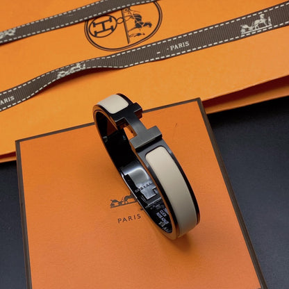[moco jewelrys]H-Armband 12 mm Schwarz Beige Keramik
