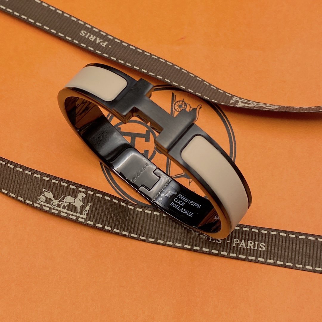 [moco jewelrys]H-Armband 12 mm Schwarz Beige Keramik