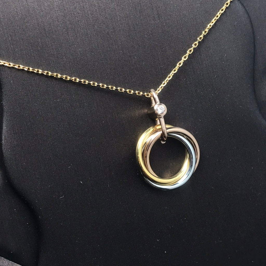 ??Loco?¡¥TRINITY SILVER GOLD PINK GOLD NECKLACE