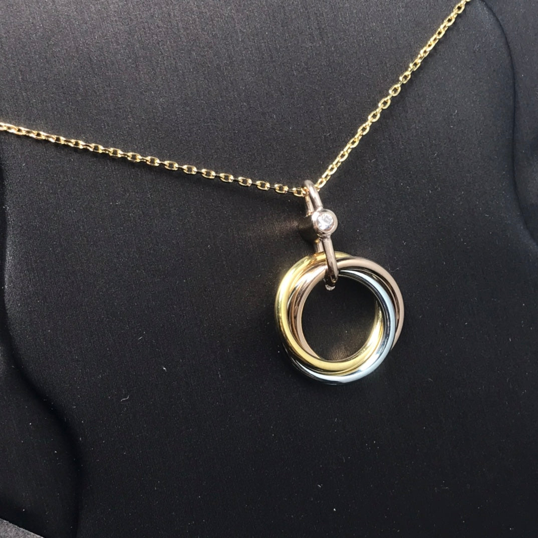 [moco jewellerys]トリニティ シルバーゴールド ピンクゴールド ネックレス