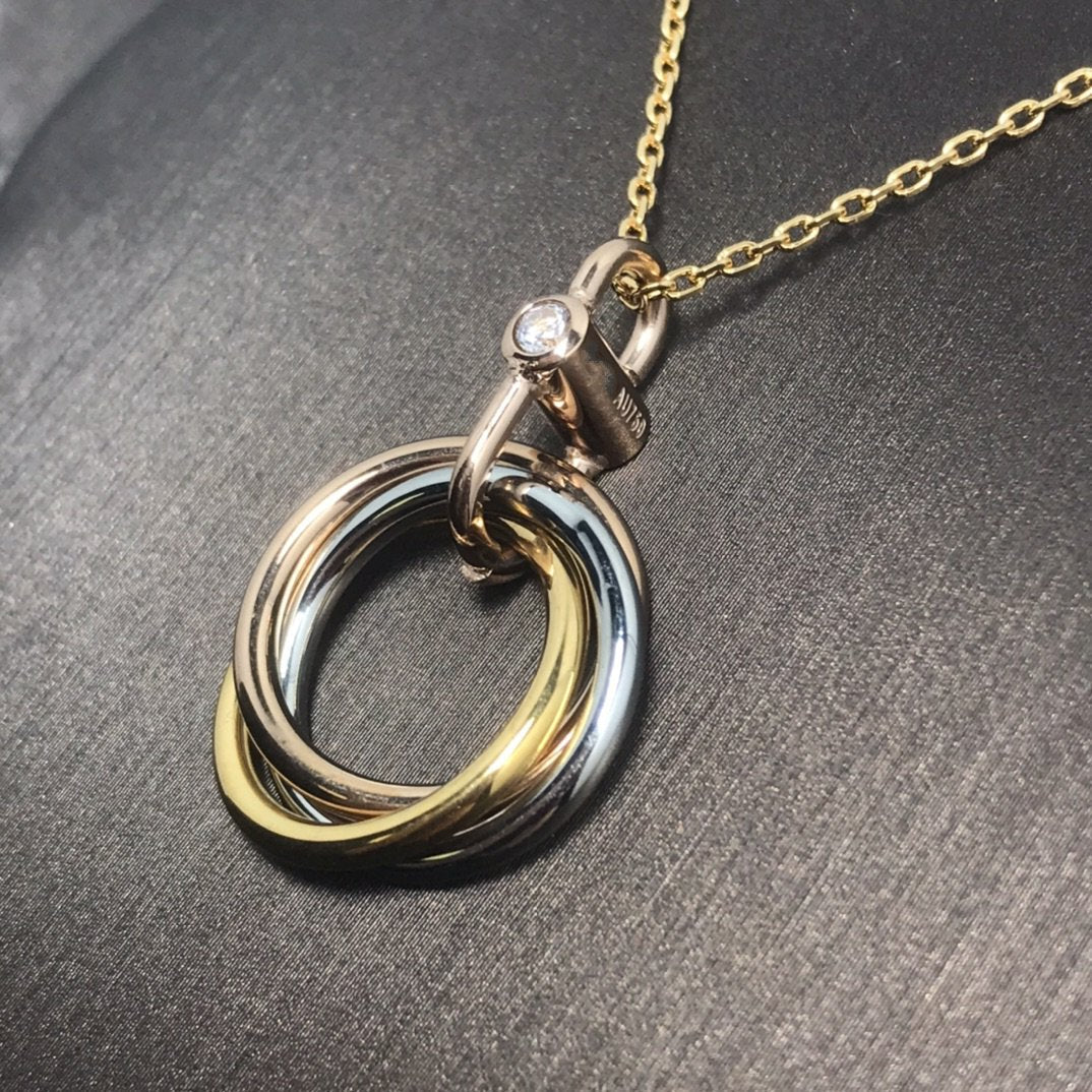 ??Loco?¡¥TRINITY SILVER GOLD PINK GOLD NECKLACE