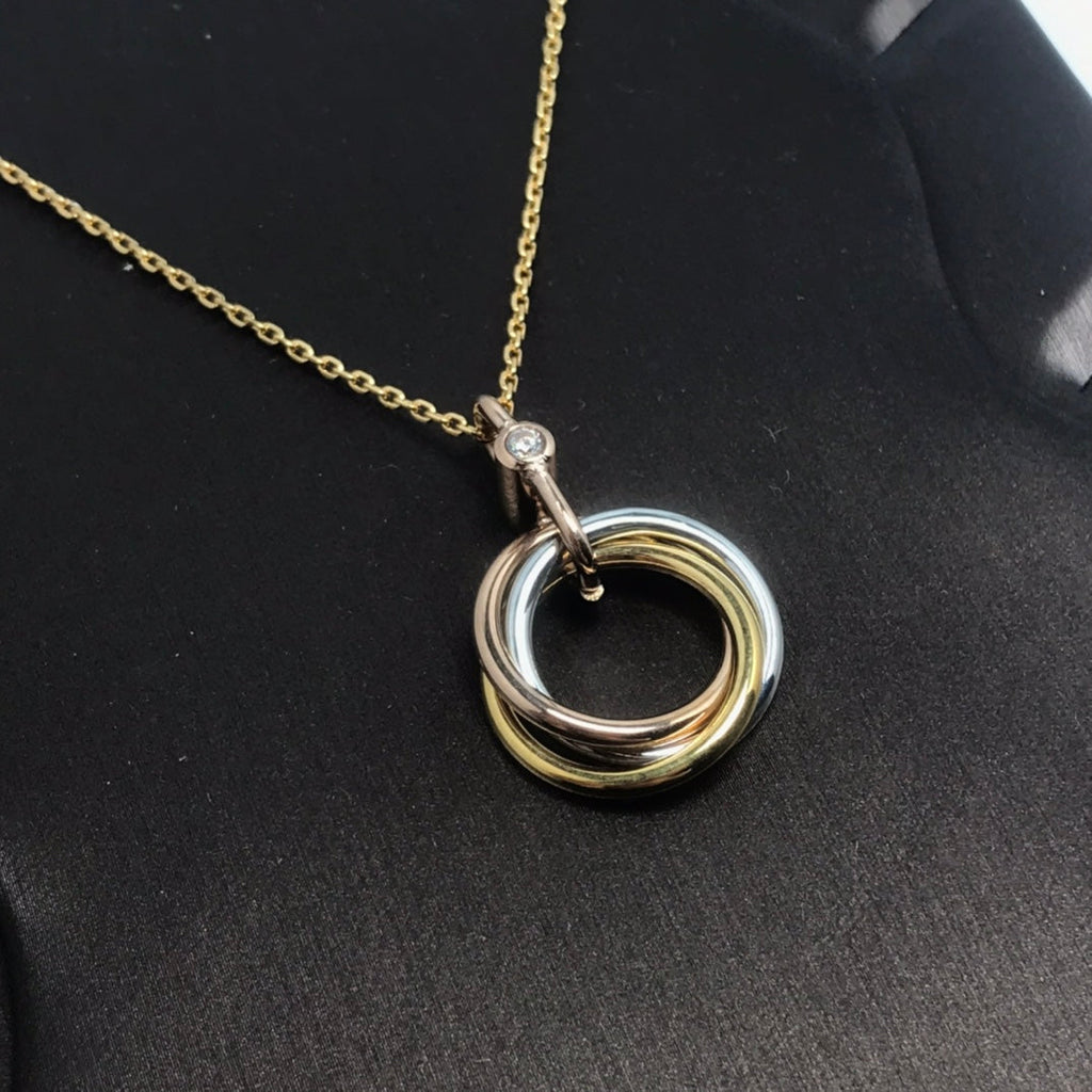 ??Loco?¡¥TRINITY SILVER GOLD PINK GOLD NECKLACE