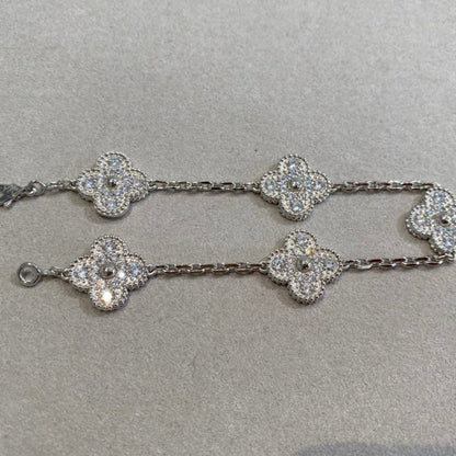 [Moco jewelrys] CLOVER 5 MOTIF FULL DIAMOND BRACELET COLLECTION