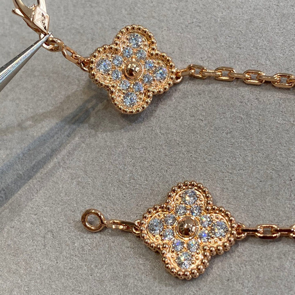 [Loco] New  CLOVER 5 MOTIF FULL DIAMOND BRACELET COLLECTION