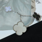 ??Loco?¡¥CLOVER BRACELET 5 MOTIFS MOP CHALCEDONY SILVER