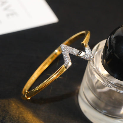 [moco jewelrys]VOLTE UPSITE DOWN GOLD DIAMOND ARMBAND