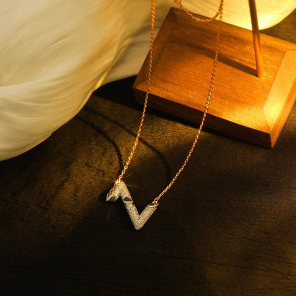 [moco jewelrys]VOLT SILBERNE DIAMANT-ANHÄNGER-KETTE