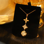??Loco?¡¥STAR AND SUN DIAMOND PINK GOLD NECKLACE