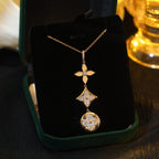 ??Loco?¡¥STAR AND SUN DIAMOND PINK GOLD NECKLACE