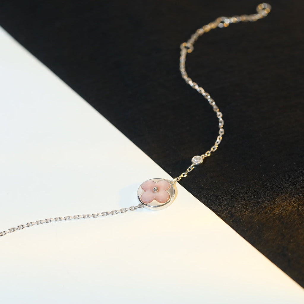 ??Loco?¡¥SUN MOTIF PINK MOP SILVER BRACELET