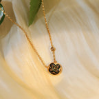 ??Loco?¡¥SUN PEDANT PINK GOLD 1 DIAMOND NECKLACE