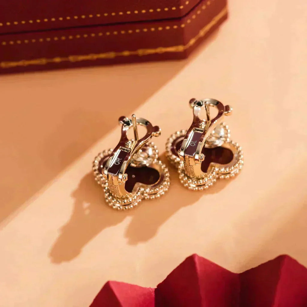 ??Loco?¡¥CLOVER MEDIUM 1 MOTIFS CARNELIAN  EARRINGS
