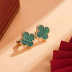 ??Loco?¡¥CLOVER MEDIUM 1 MOTIFS MALACHITE  EARRINGS
