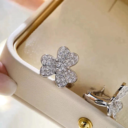 [moco jewelrys]CLOVER COMOS DIAMANT-OHRRINGE SILBER