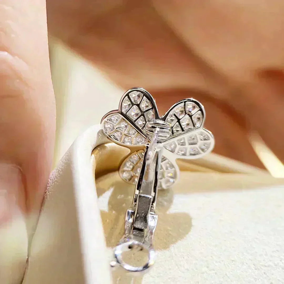 [moco jewelrys]CLOVER COMOS DIAMANT-OHRRINGE SILBER