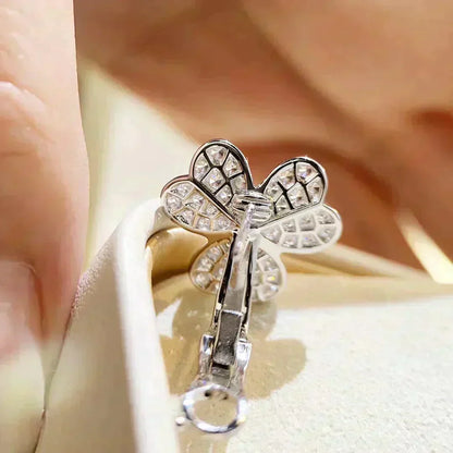 [moco jewelrys]CLOVER COMOS DIAMANT-OHRRINGE SILBER