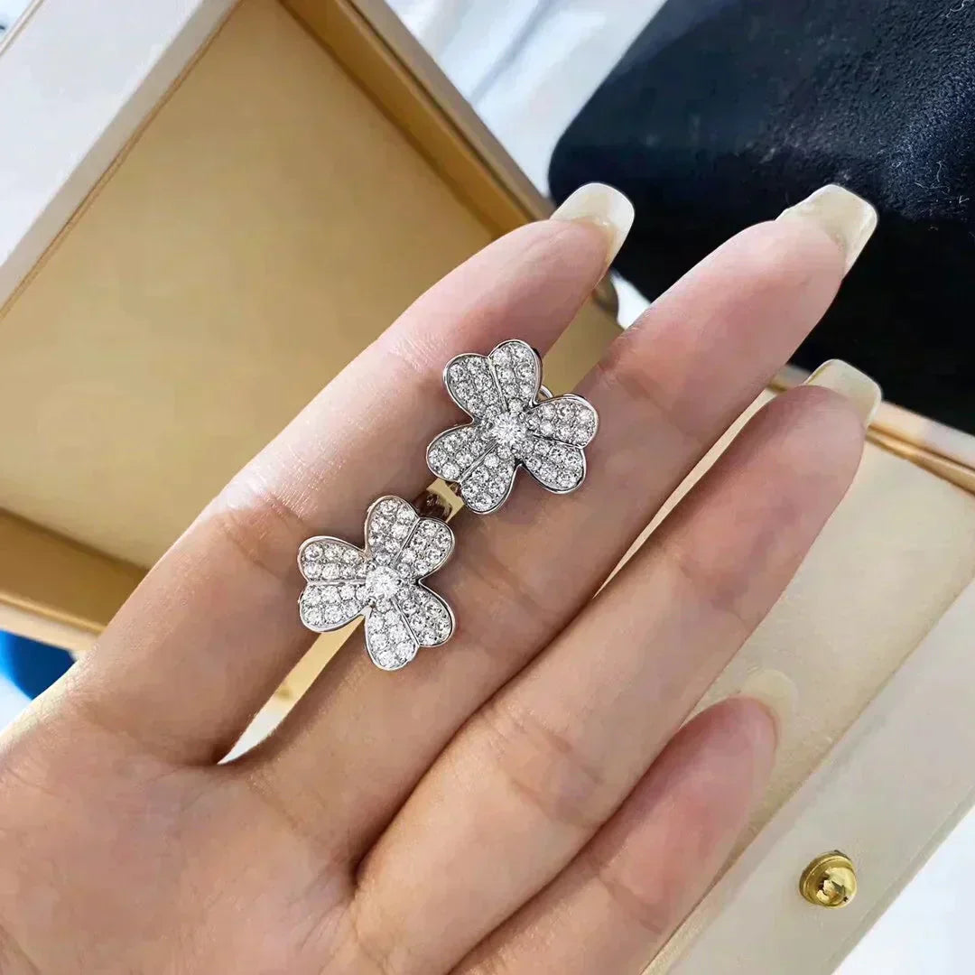 [moco jewelrys]CLOVER COMOS DIAMANT-OHRRINGE SILBER