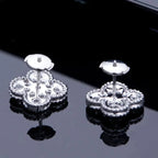 ??Loco?¡¥CLOVER 1 MOTIFS DIAMOND STUD EARRINGS SILVER