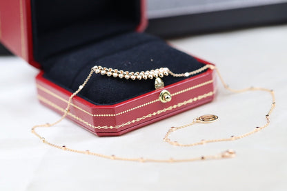 [moco jewellerys]クラッシュ ピンクゴールドネックレス