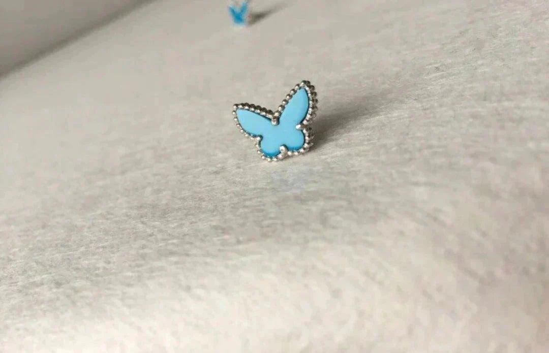 [moco jewellerys]バタフライ ターコイズ イヤリング シルバー