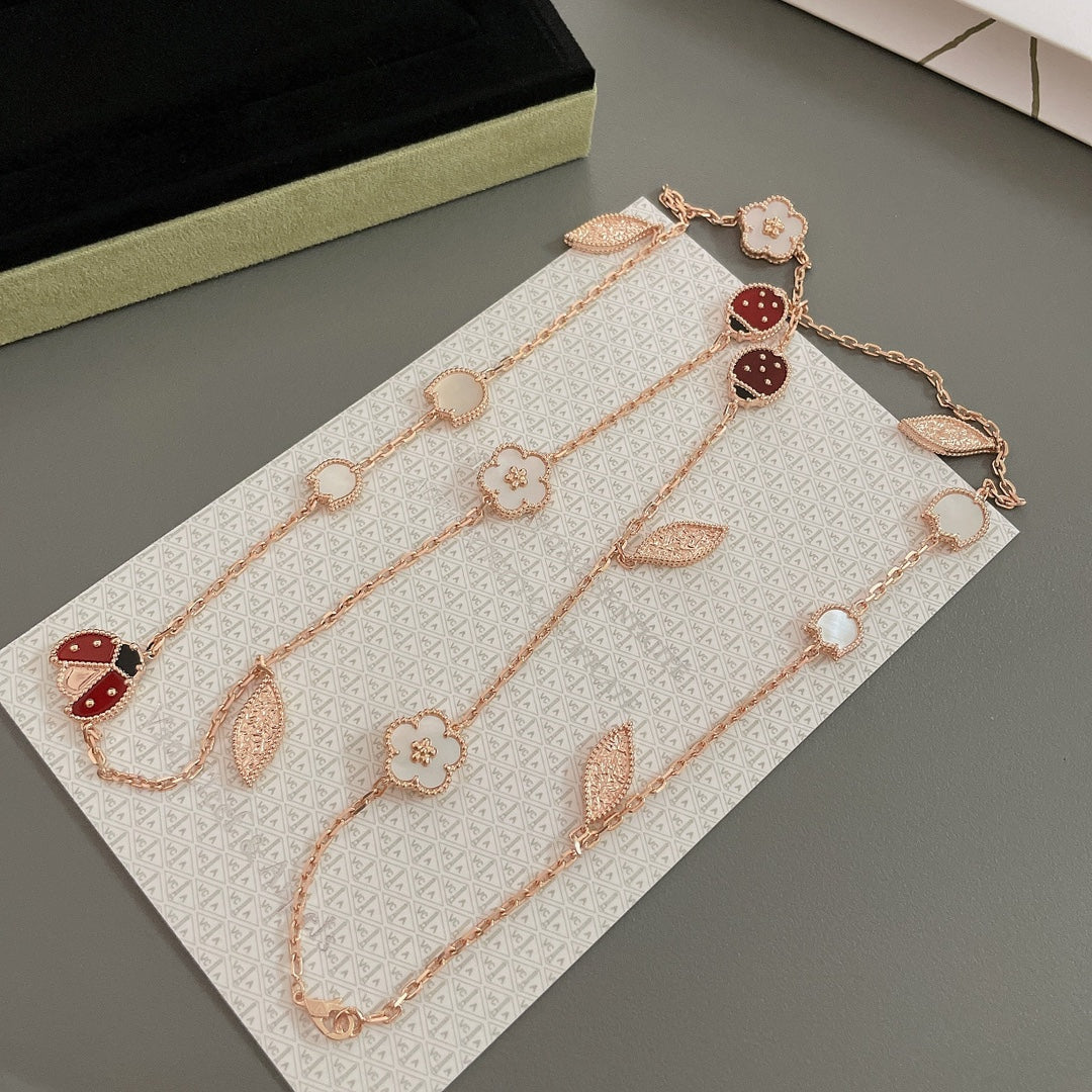 ??Loco?¡¥LUCKY SPRING 15 MOTIFS ROSE GOLD NECKLACE