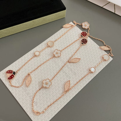 [moco jewelrys] GLÜCKSFRÜHLINGS-15-MOTIV-ROSÉGOLD-KETTE