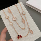 ??Loco?¡¥LUCKY SPRING 15 MOTIFS ROSE GOLD NECKLACE