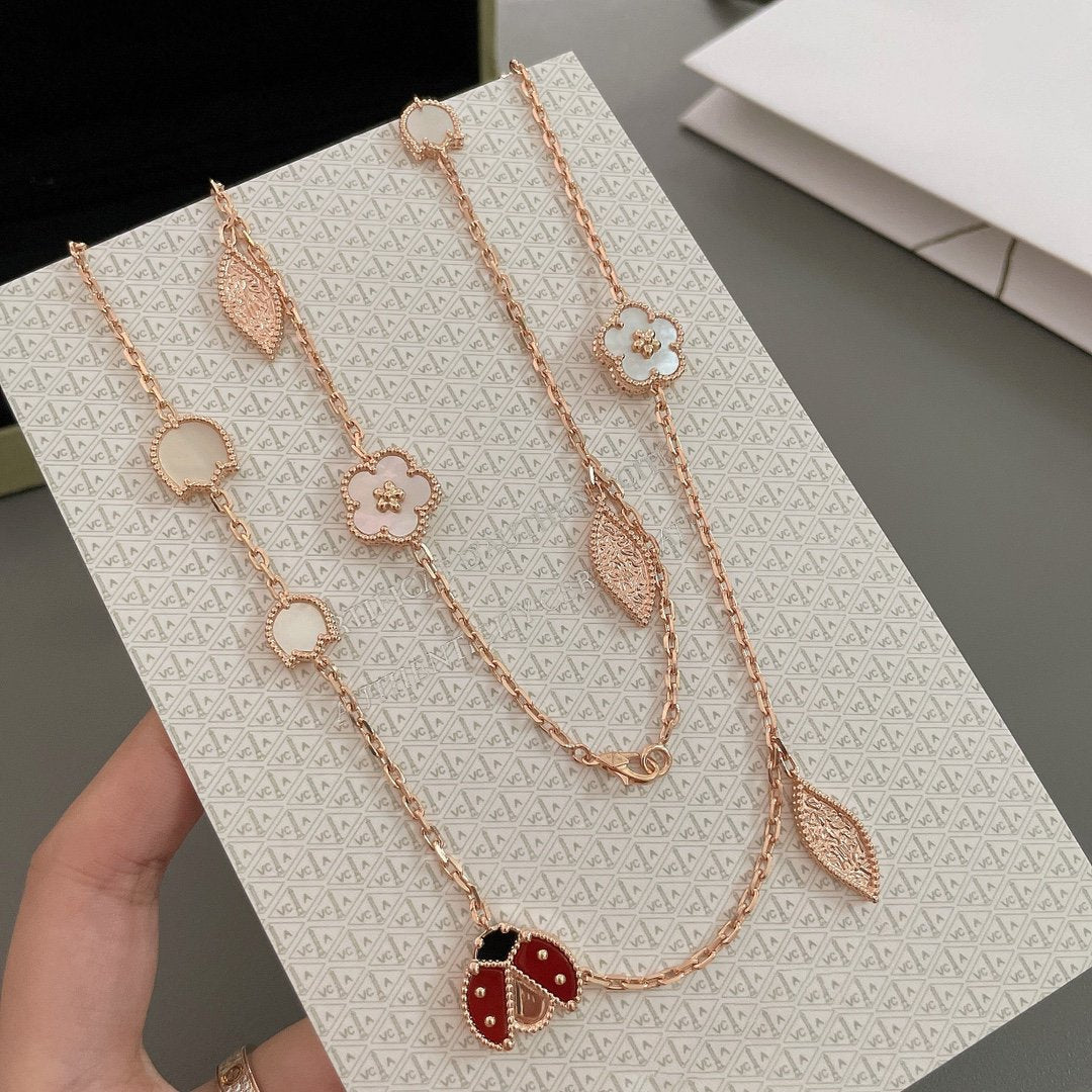 [moco jewelrys] GLÜCKSFRÜHLINGS-15-MOTIV-ROSÉGOLD-KETTE