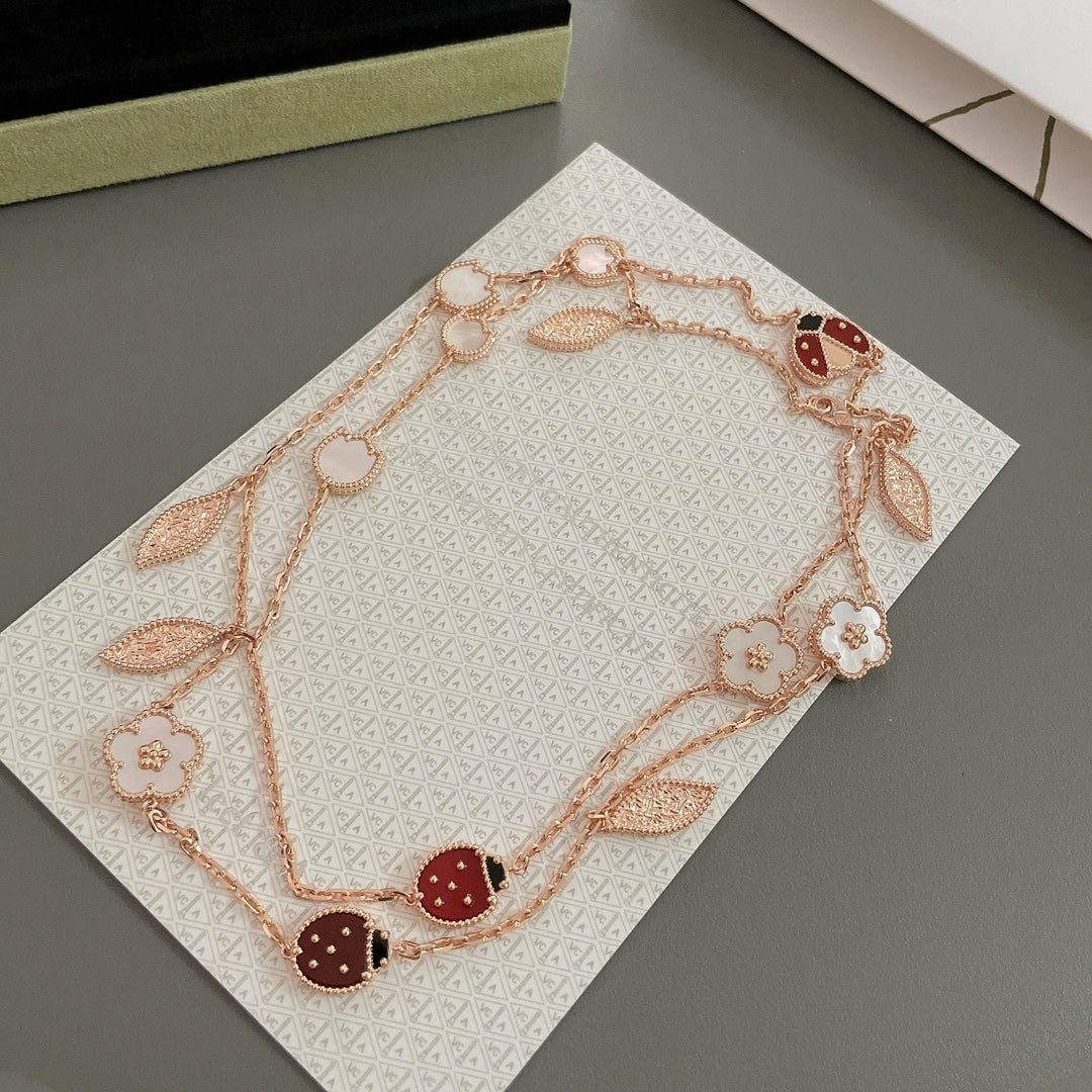 [moco jewelrys] GLÜCKSFRÜHLINGS-15-MOTIV-ROSÉGOLD-KETTE