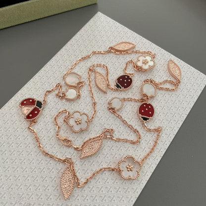 [moco jewelrys] GLÜCKSFRÜHLINGS-15-MOTIV-ROSÉGOLD-KETTE