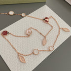 ??Loco?¡¥LUCKY SPRING 15 MOTIFS ROSE GOLD NECKLACE