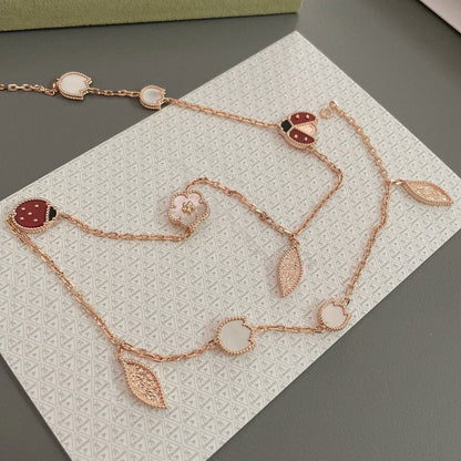 [moco jewelrys] GLÜCKSFRÜHLINGS-15-MOTIV-ROSÉGOLD-KETTE