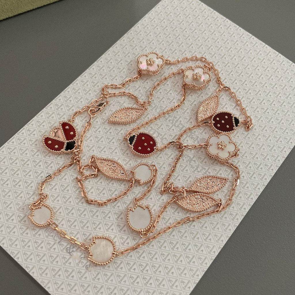 ??Loco?¡¥LUCKY SPRING 15 MOTIFS ROSE GOLD NECKLACE