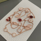 ??Loco?¡¥LUCKY SPRING 15 MOTIFS ROSE GOLD NECKLACE