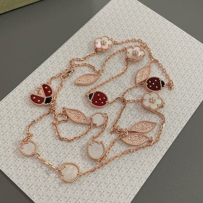 [moco jewelrys] GLÜCKSFRÜHLINGS-15-MOTIV-ROSÉGOLD-KETTE