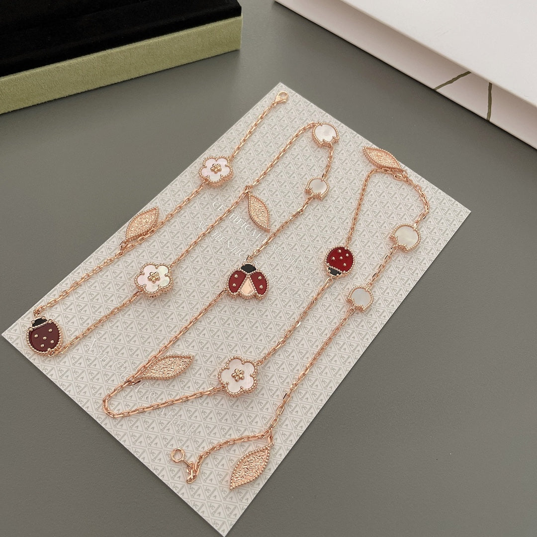 [moco jewelrys] GLÜCKSFRÜHLINGS-15-MOTIV-ROSÉGOLD-KETTE