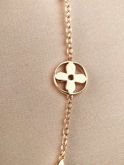 [moco jewelrys]STAR AND SUN 7 MOTIFS GOLD BRACELET