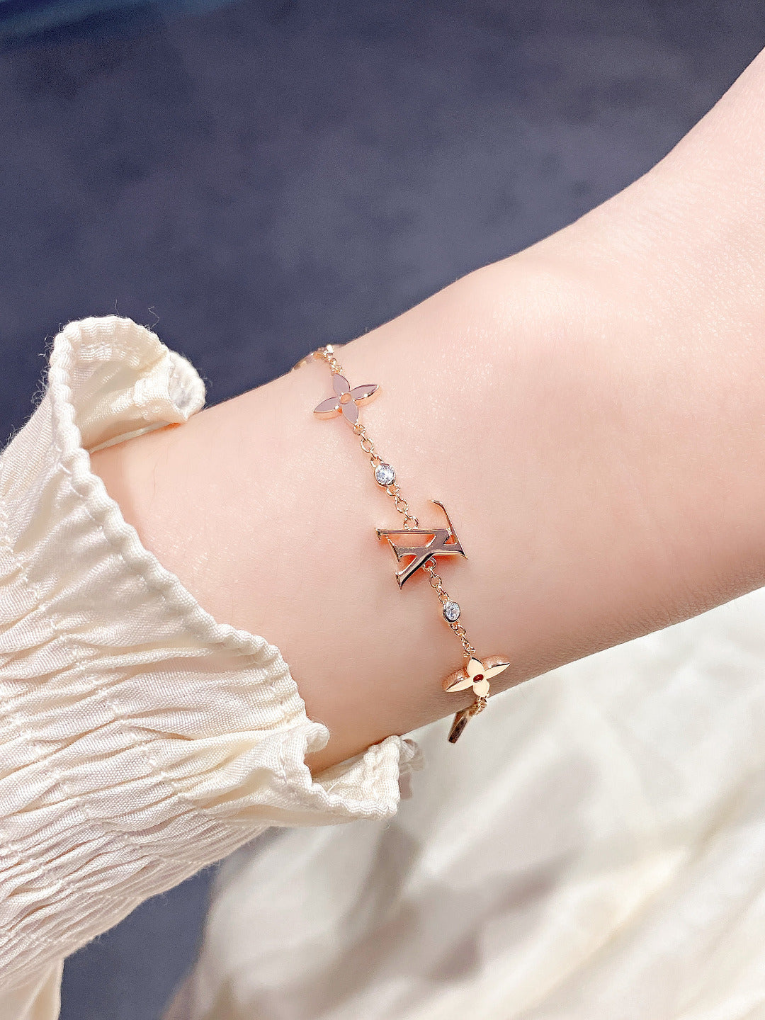 [moco jewelrys]STAR AND SUN 7 MOTIFS GOLD BRACELET