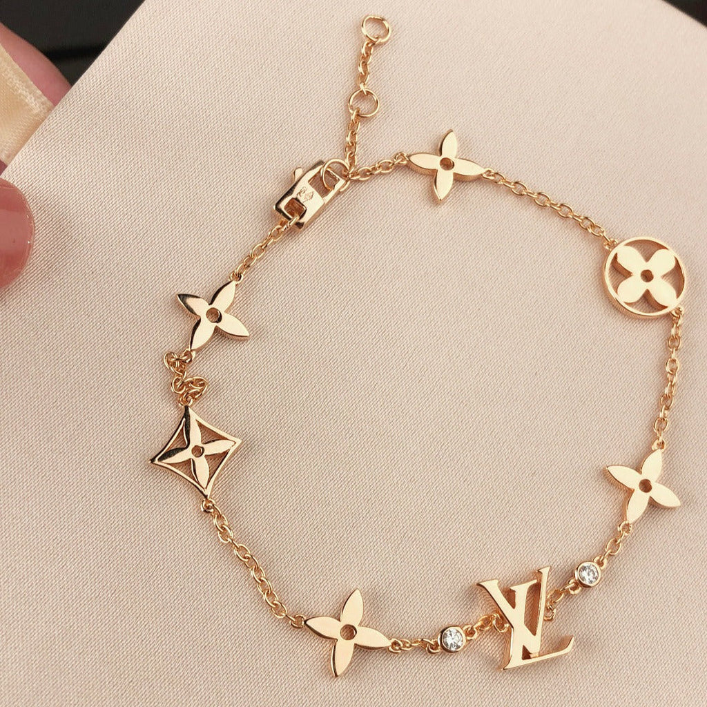 ??Loco?¡¥STAR AND SUN 7 MOTIFS GOLD BRACELET