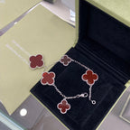 ??Loco?¡¥CLOVER 5 MOTIFS SIVLER CARNELIAN BRACELET