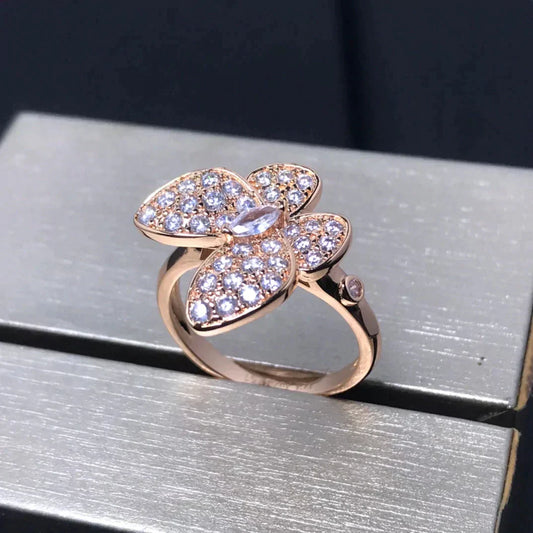 [moco jewellerys]バタフライ ピンクゴールド ダイヤモンド リング