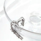 ??Loco?¡¥CLOVER 2 MOTIFS  DIAMOND ONYX EARRINGS SILVER