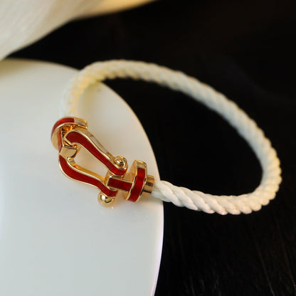 [moco jewelrys]FORCE 10 WEISSES TEXTIL MIT DIAMANTEN BEFESTIGUNG