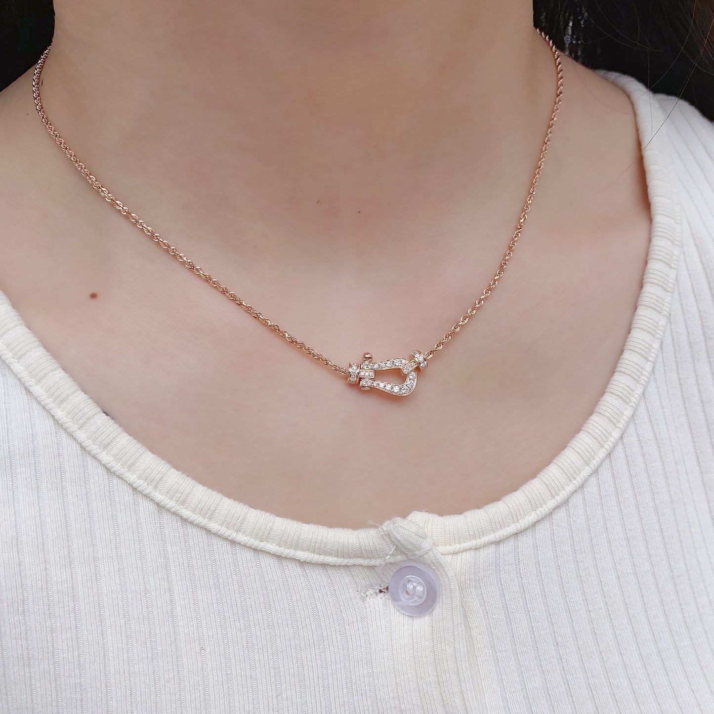[moco jewellerys]フォース10 ピンクゴールド ダイヤモンドネックレス