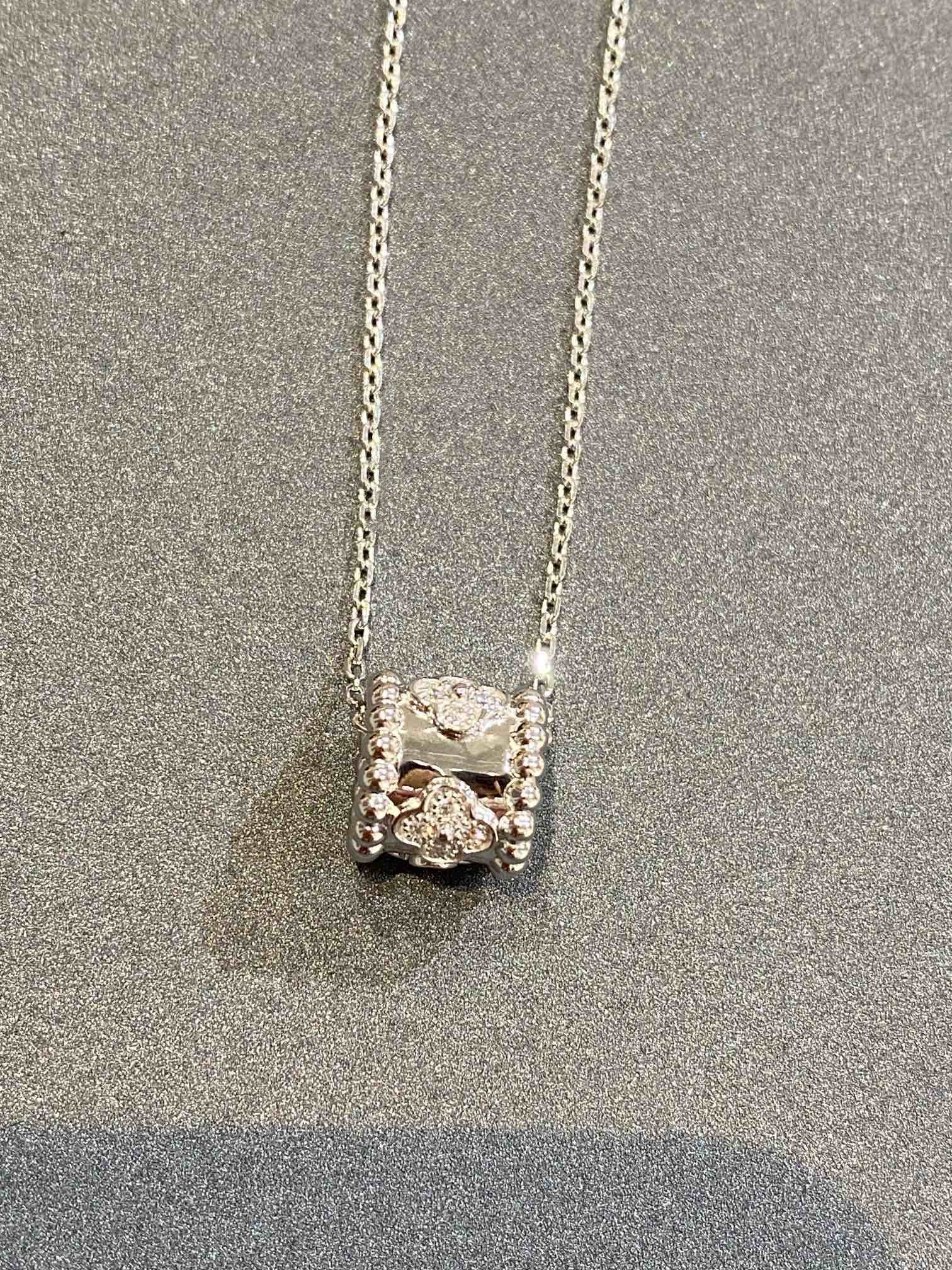 ??Loco?¡¥PERLEE PEDANT SIVLER DIAMOND NECKLACE