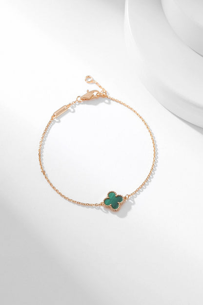 [moco jewelrys] Kleeblatt-Armband mit Malachitmotiv