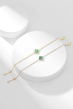 ??Loco?¡¥CLOVER BRACELET MALACHITE 1 MOTIF