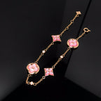 ??Loco?¡¥STAR AND SUN 4 MOTIF PINK MOP PINK GOLD BRACELET