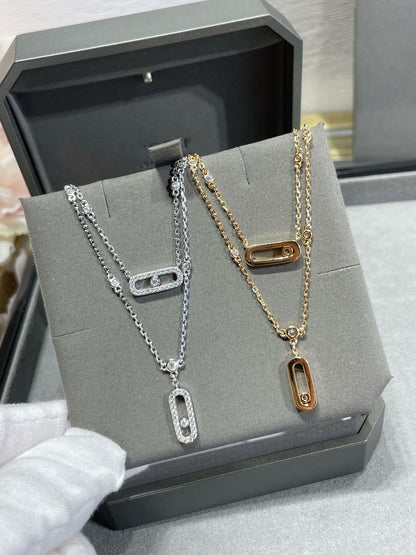 [moco jewelrys]MOVE 2 ROW DIAMOND NECKLACE